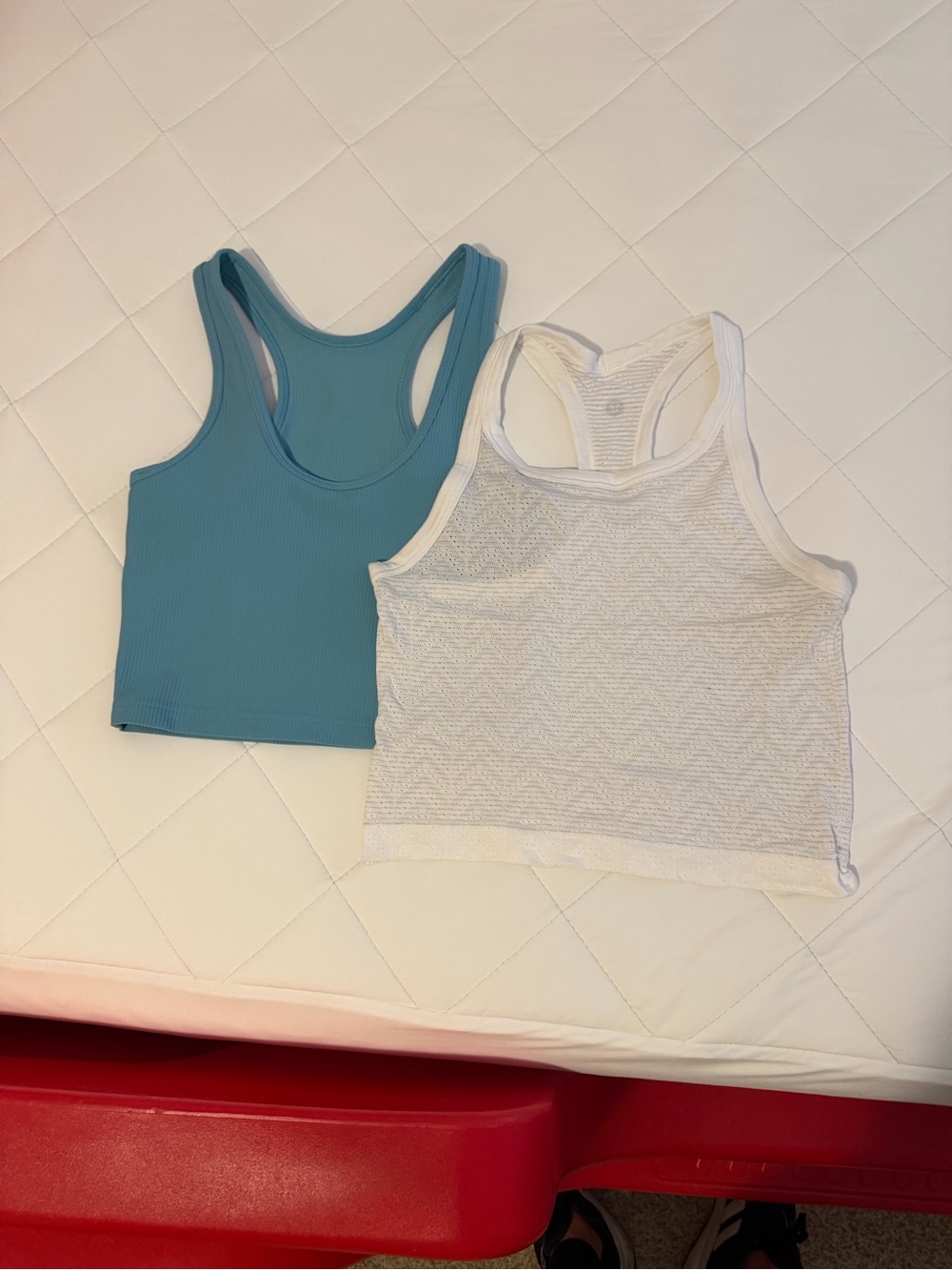 New Lululemon Blue and White Racerback Crop Tops